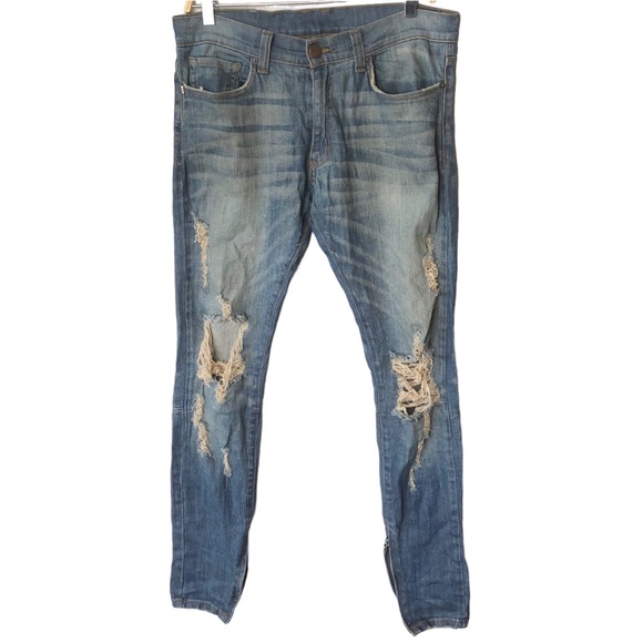 GOLDEN DENIM distressed skinny ankle zip 30 - Picture 2 of 10